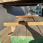 Ca. 4x Guyana Teak dragline schotten, diverse afmetingen, lengte 180cm